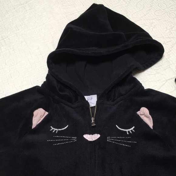 2T (2/$20) Black Cat Velour Hoodie by Gap - Picture 6 of 16